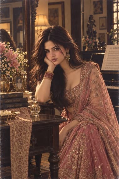 1980s Bollywood Rose Saree Prompt