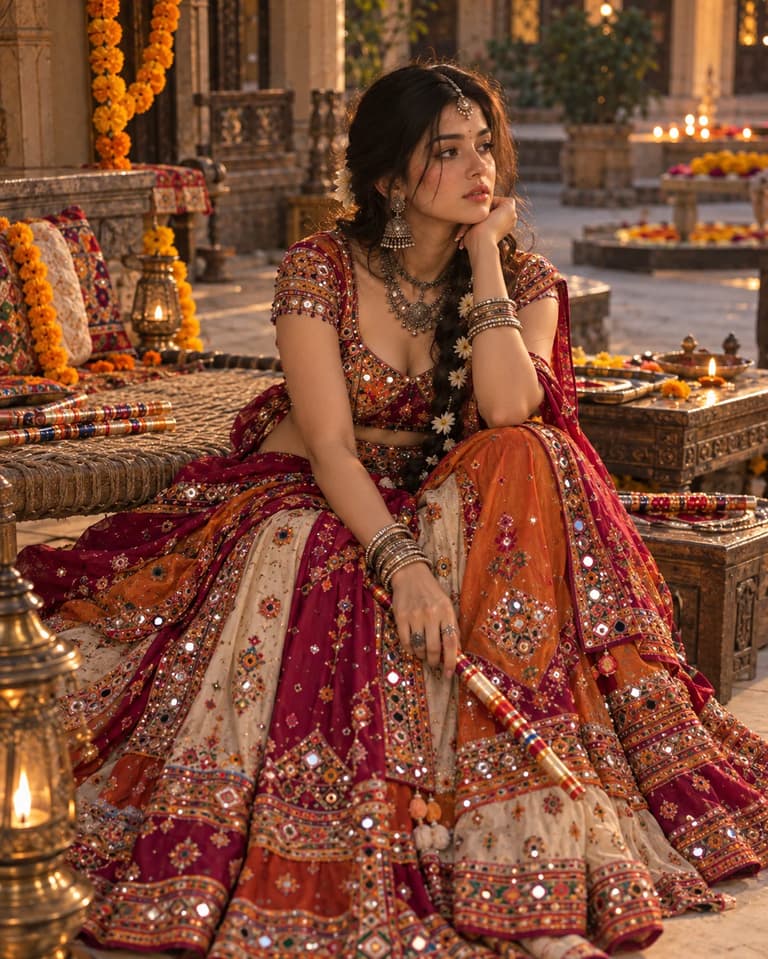 Magenta Gujarati Navratri Portrait ChatGPT Prompt — ChatGPT prompt 1